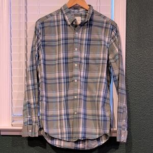 American Eagle Outfitters Green and Blue Plaid Shirt